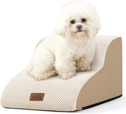 Dog Stairs for Small Dogs 11.8" H, Pet Step with Leakproof Cover, High Density Foam Cat Ramp for