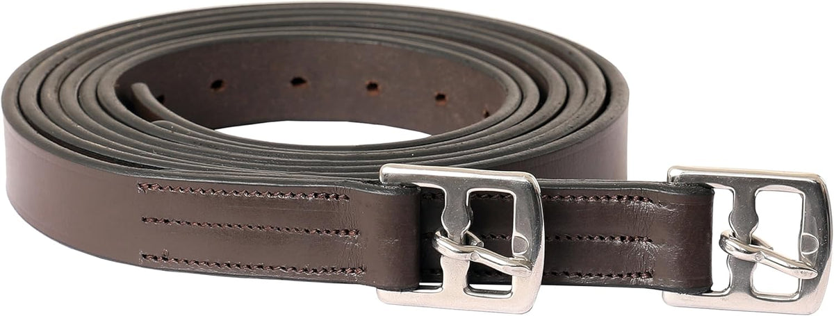 Exion Pre-Stretched Leather Stirrup Leathers for English Saddles | Premium Vegetable-Tanned