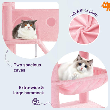 Allewie 81 Inches Tall Cat Tree/Multi-Level Large Climbing Tree House and Towers for Big