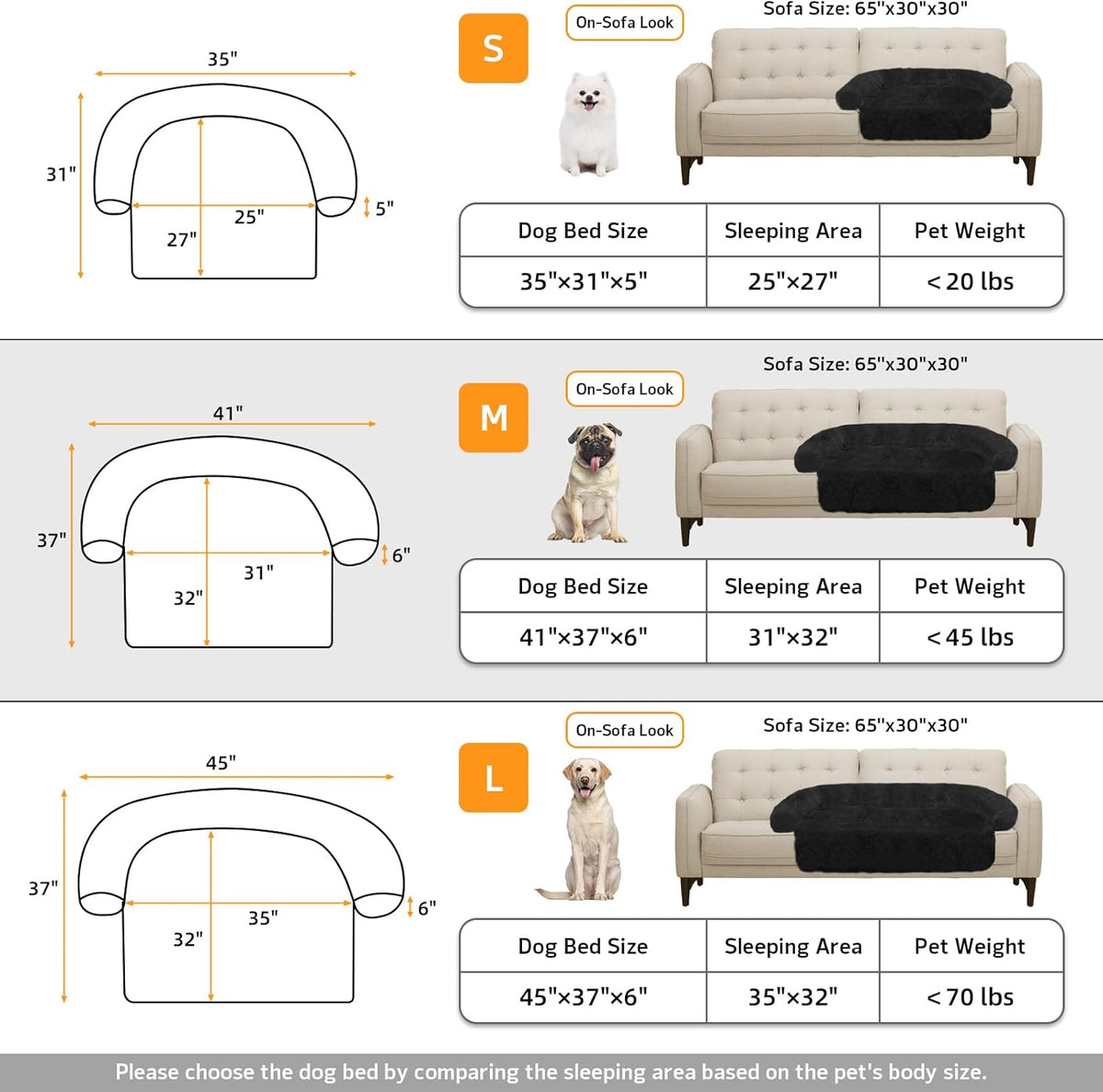 GGIB Calming Dog Bed Fluffy Plush Dog Mat for Furniture Protector with Removable Washable Cover for