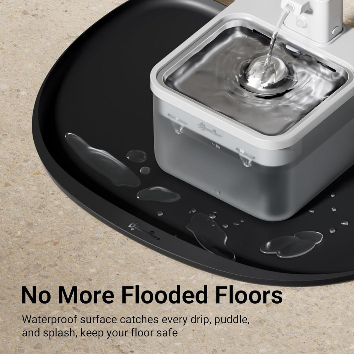 DownyPaws Dog Food Mats for Floors Waterproof, BPA Free Silcone Dog Bowl Mat, Non-Slip Pet Feeding