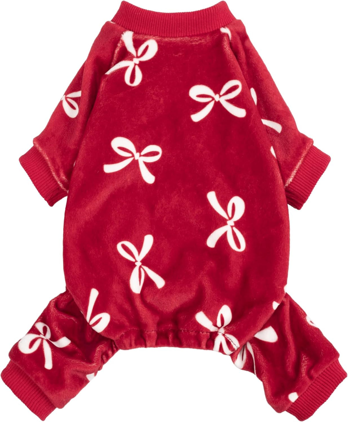 Fitwarm Bowknot Dog Pajamas, Warm Clothes for Small Dogs Girl, Fleece Pet Onesie with Feet