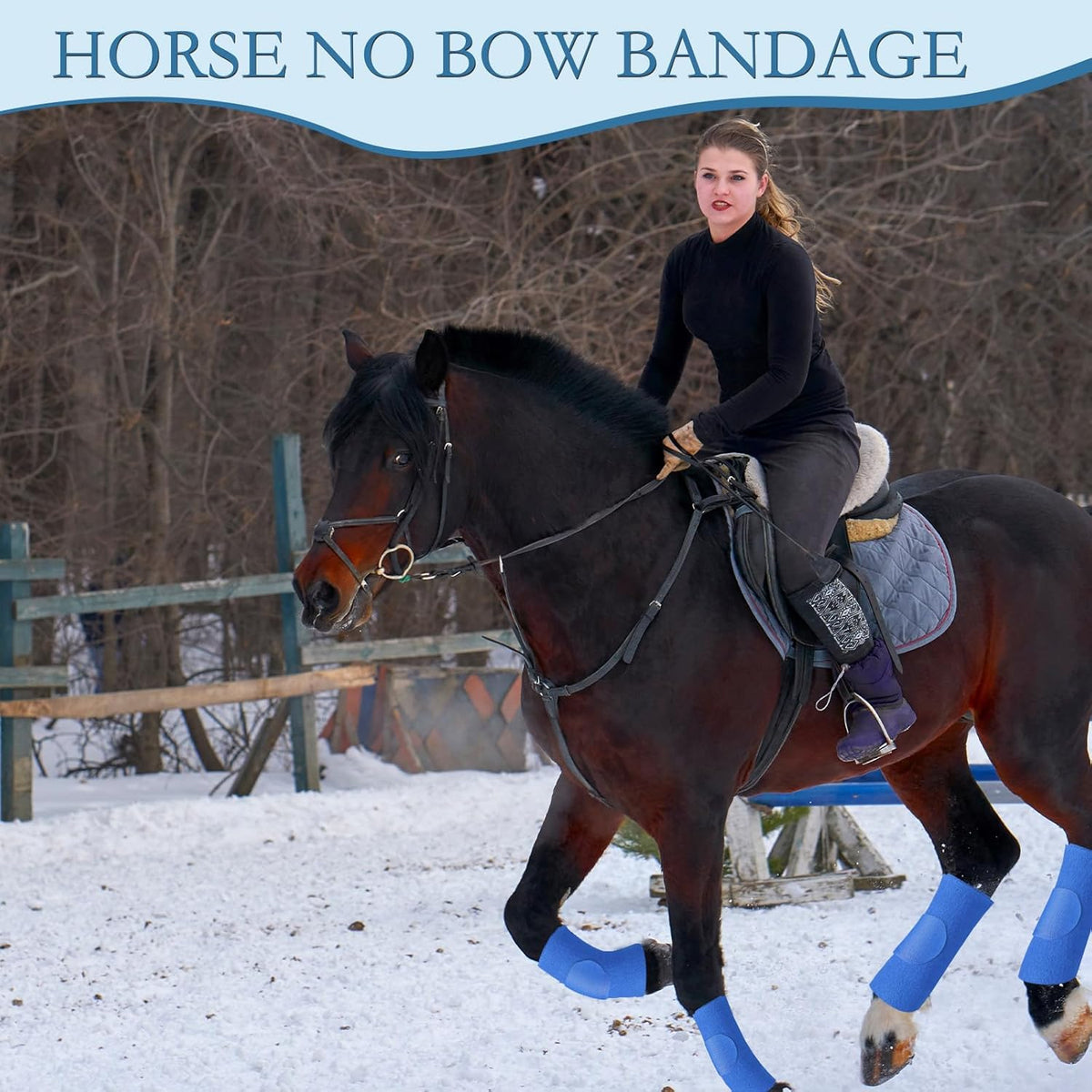 Set of 4 Horse No Bow Bandage 3D Contoured Standing Wrap Bandages Stable Nylon Horse Leg Wraps for