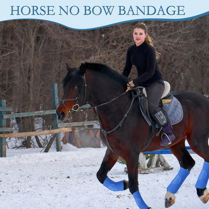 Set of 4 Horse No Bow Bandage 3D Contoured Standing Wrap Bandages Stable Nylon Horse Leg Wraps for