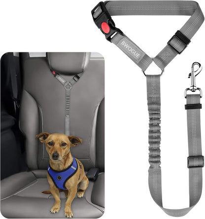 BWOGUE Pet Dog Cat Seat Belts, Car Headrest Restraint Adjustable Safety Leads Vehicle Seatbelt