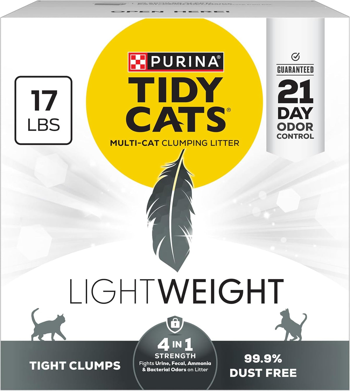 Purina Tidy Cats LightWeight 4-In-1 Strength Multi-Cat, Odor control, Clumping, 99.9 Percent Dust