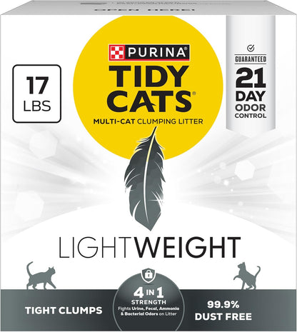 Purina Tidy Cats LightWeight 4-In-1 Strength Multi-Cat, Odor control, Clumping, 99.9 Percent Dust