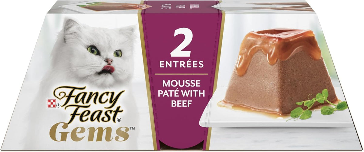 Fancy Feast Gems Pate Cat Food Mousse with Beef and a Halo of Savory Gravy Cat Food - (Pack of 8) 4