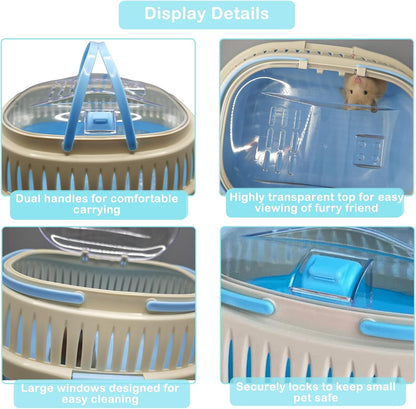 Hamster Carrier Guinea Pig Carrier 13 X 11 X 8 In Portable Hamster Travel Cage with Ventilation