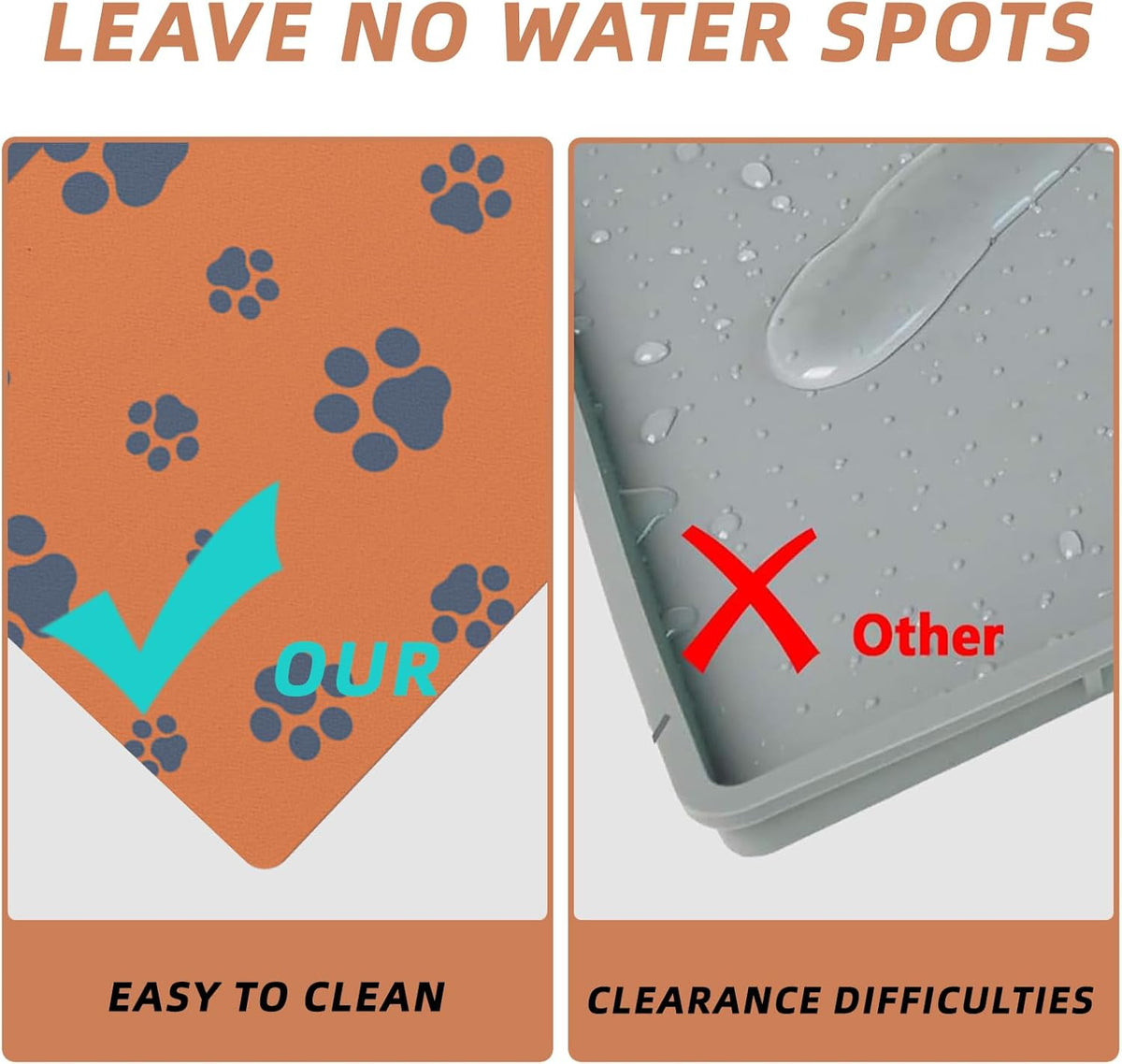 18"×30" Dog Food Mat-Absorbent Dog Mat for Food and Water, No Stains Quick Dry Cat Dog Food Bowl