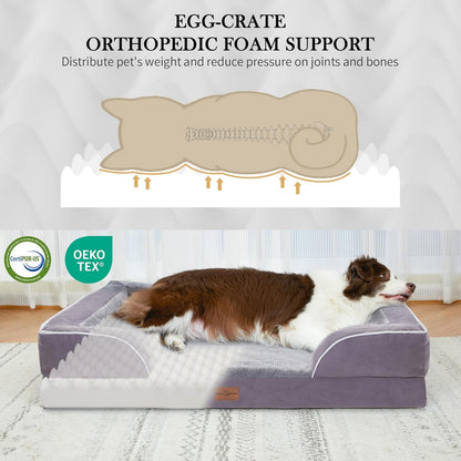 Comfort Expression Large Dog Beds Waterproof Comfy Pet Bed for Dogs Sofa, Orthopedic Foam Dog Beds