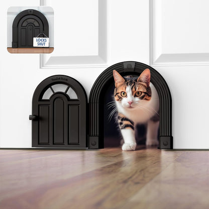Meow Manor® Cat Door Interior Door - No-Flap, Interior Cat Door for Cats Up to 20 lbs, Easy DIY