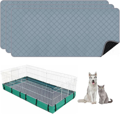 3 Packs Washable Guinea Pig Cage Liners, Waterproof Guinea Pig Pee Pads Reusable Absorbent Bedding