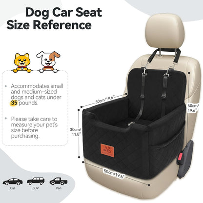 Dog Car Seat for Small/Medium Dogs Under 35lbs,Memory Foam Dog Booster Seats,Detachable and