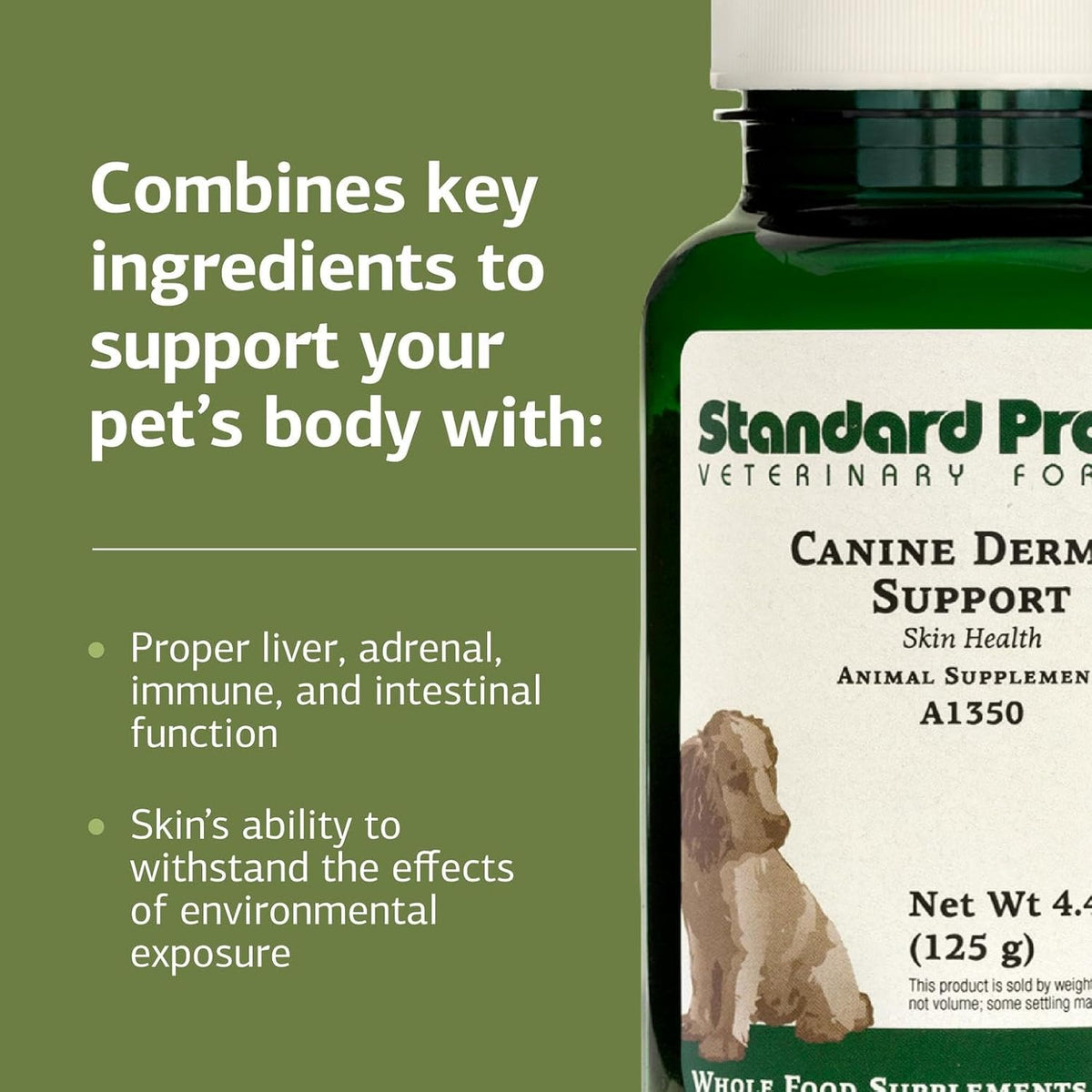 Standard Process Inc. Canine Dermal Support - Skin & Adrenal Gland Supplement - Comprehensive Skin