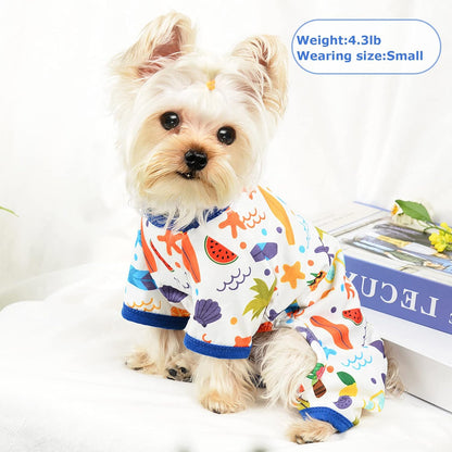Dog Pajamas Pjs Fall Summer Dog Clothes for Small Dogs Girl - Boy - Medium Size Dogs, Soft Stretchy