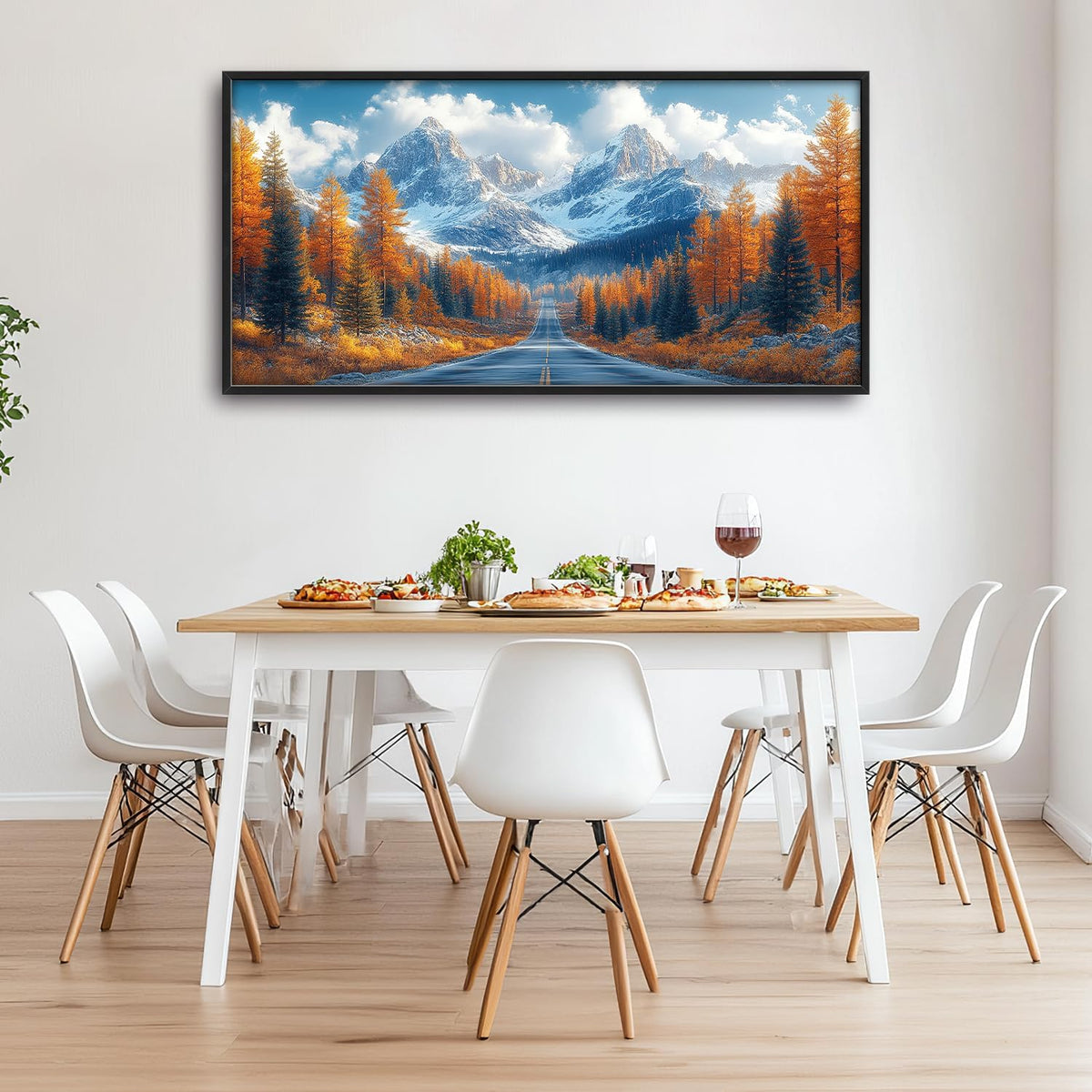Large Forest Mountain Landscape Wall Art for Living Room, Nature Highway Road Scenery Canvas