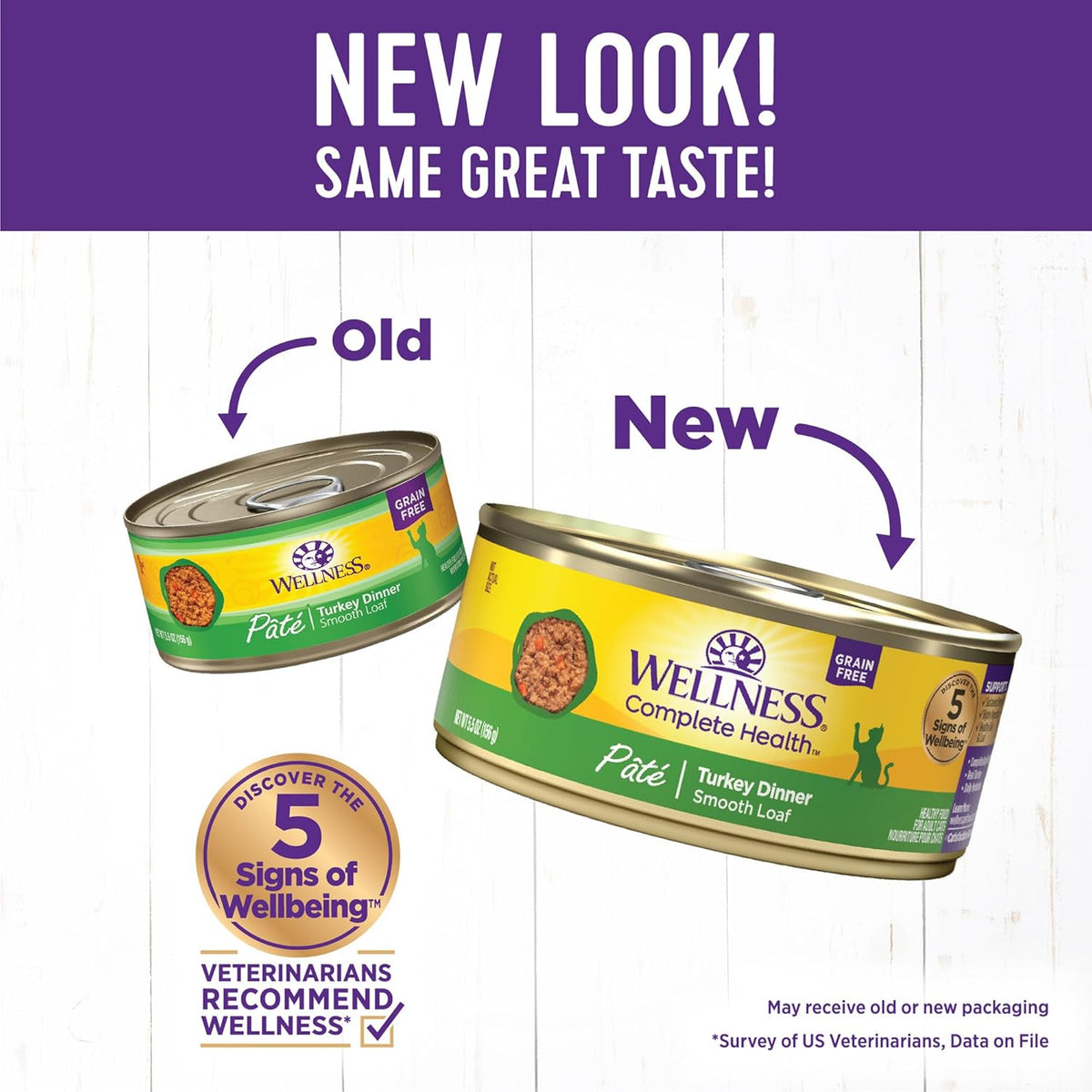 Wellness Complete Health Pate Adult Wet Cat Food, Natural, Protein-Rich, Grain Free, 5.5 Ounce, 24