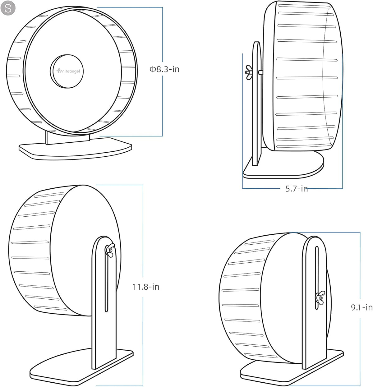 Niteangel Super-Silent Hamster Exercise Wheels: - Quiet Spinner Hamster Running Wheels with