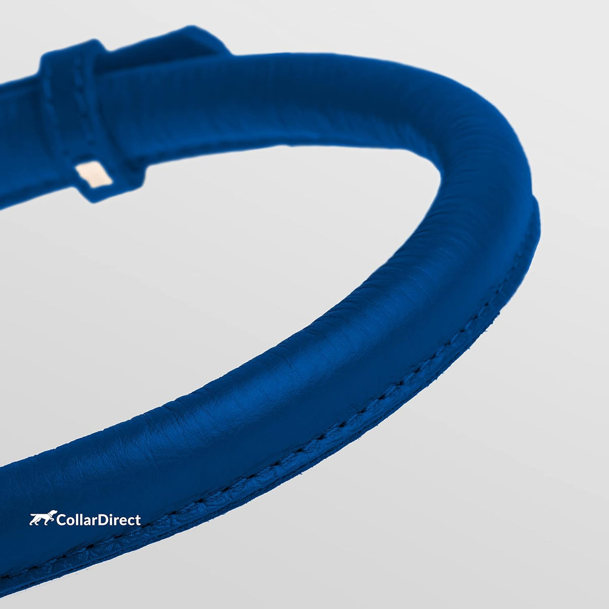 CollarDirect Rolled Leather Dog Collar, Soft Padded Round Puppy Collar, Handmade Genuine Leather
