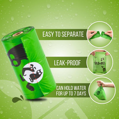 Pet N Pet 1080 Counts Green Poop Bags for Dogs, 41% Plant Based & 59% PE Extra Thick Dog Poop Bags
