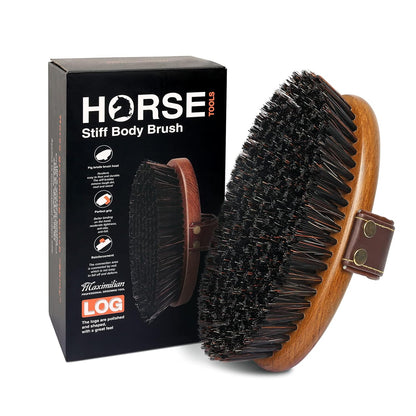 MAXIMILIAN World Class Handmade Equine Stiff Body Horse Brush. Professional Equine Grooming Tools.