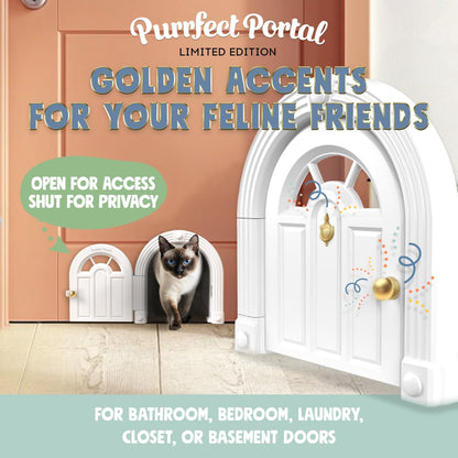 Meow Manor® Cat Door Interior Door - No-Flap, Interior Cat Door for Cats Up to 20 lbs, Easy DIY
