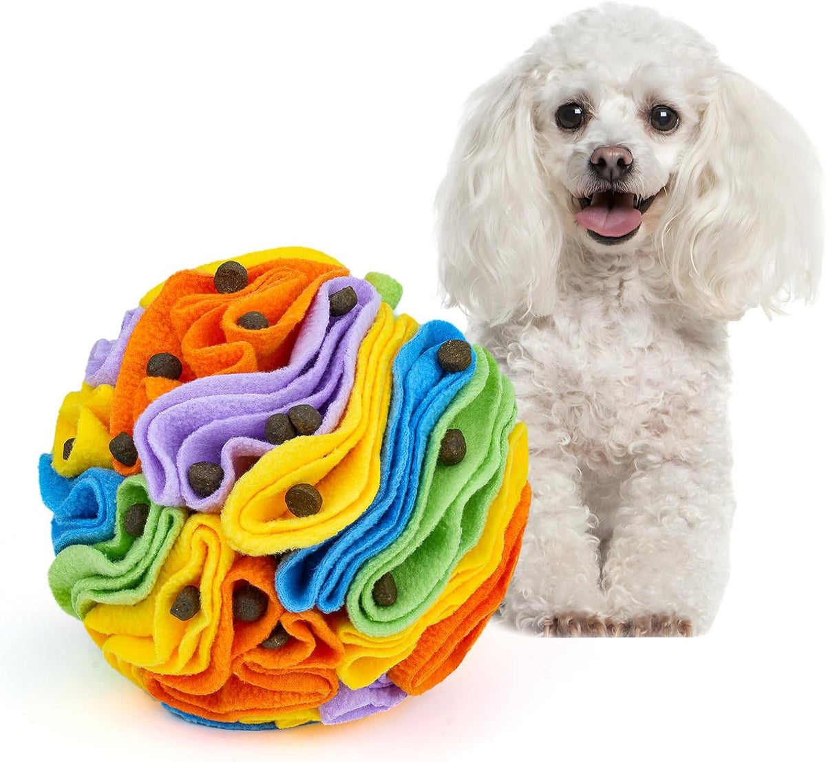 Pet Snuffle Ball, Puzzle Sniffing Interactive Dog Ball for Blind Dogs Training Stress Relief Dog