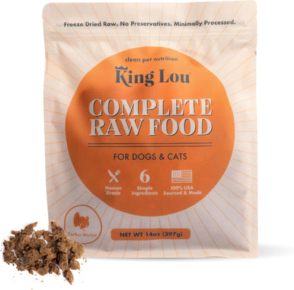 King Lou Pets - Human Grade Raw Food for Dogs and Cats - Complete Meal for Pets - Freeze Dried