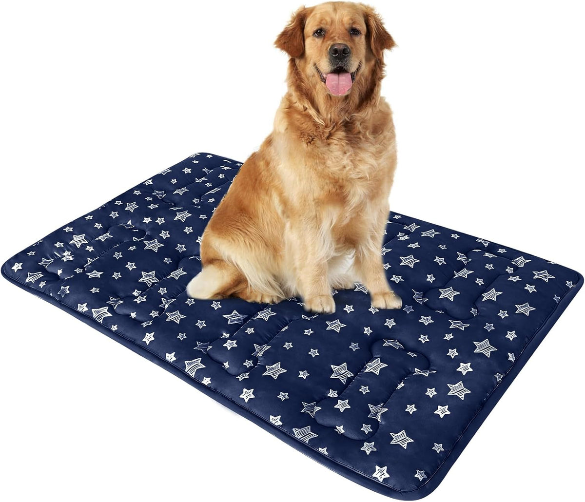 Dog Crate Mat (42" X 28"), Soft Dog Bed Mat with Cute Prints, Personalized Crate Pad, Anti-Slip