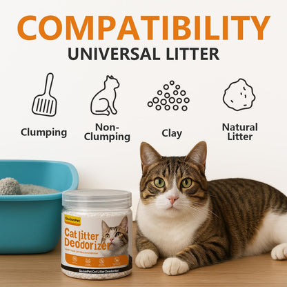 Cat Litter Deodorizer - Advanced Fragrance-Free Odor Control for Sensitive Cats - Reduces Scooping