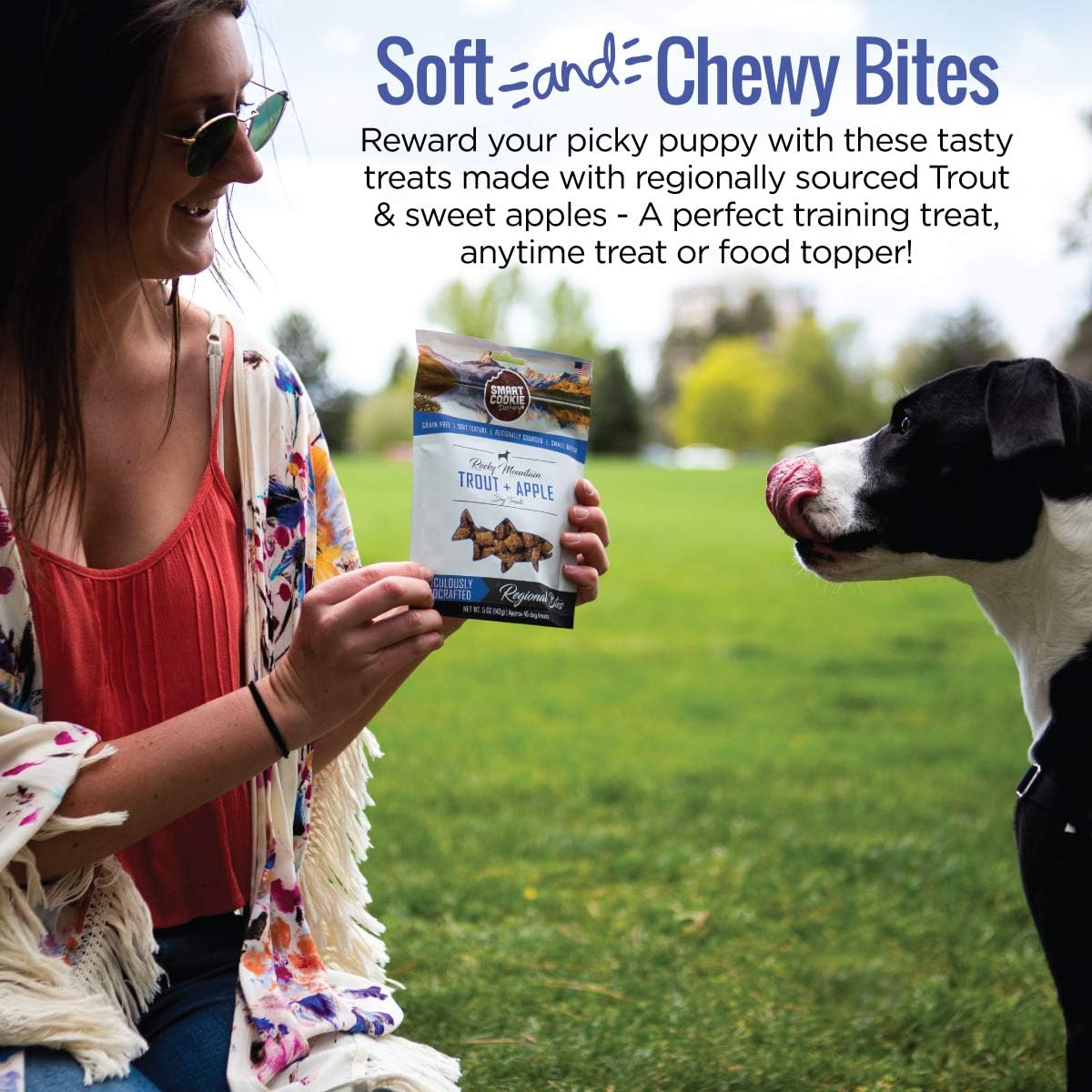 Smart Cookie All Natural Dog Treats - Trout & Apple - Training Treats for Dogs with Allergies