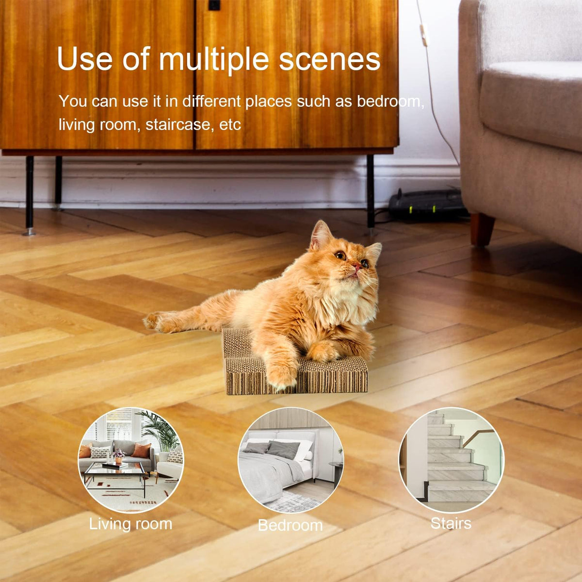 Cat Scratch Pad Cardboard Scratcher Box,2PCS in 1 Scratching Board for Indoor Cats,Reversible