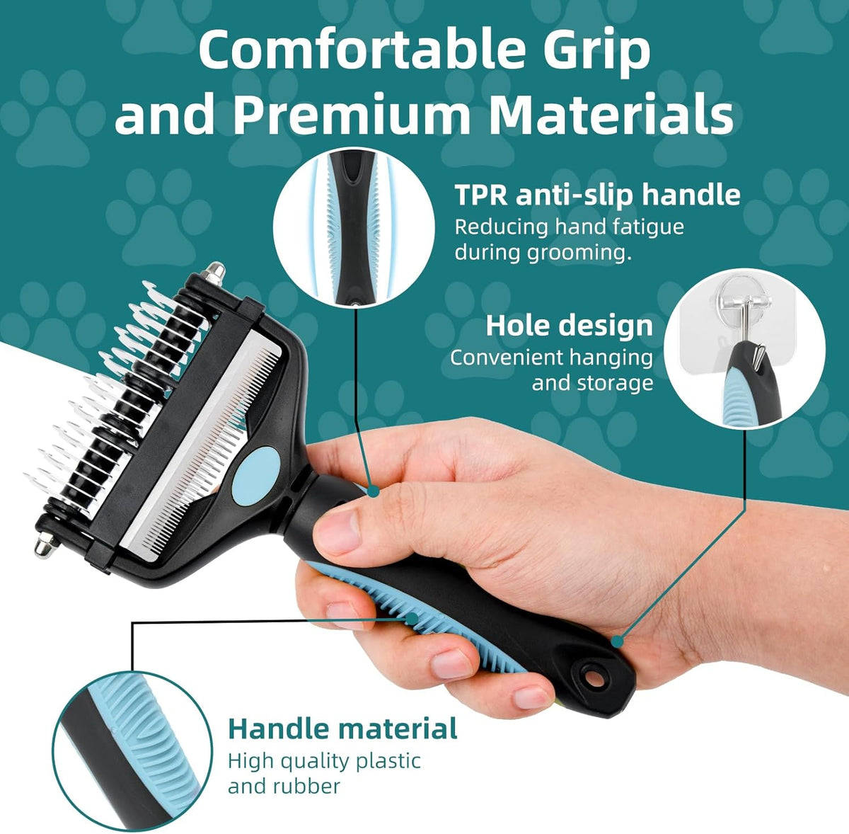 3-IN-1 Pet Grooming Tool - Undercoat Rake, Dematting Comb & Deshedding Brush for Cats & Dogs