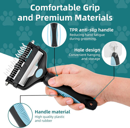 3-IN-1 Pet Grooming Tool - Undercoat Rake, Dematting Comb & Deshedding Brush for Cats & Dogs