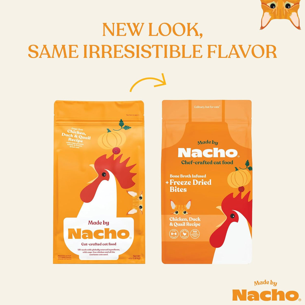 Made by Nacho Dry Cat Kibble 2lb Bag, High Protein Premium Cat Food with Freeze-Dried Pieces