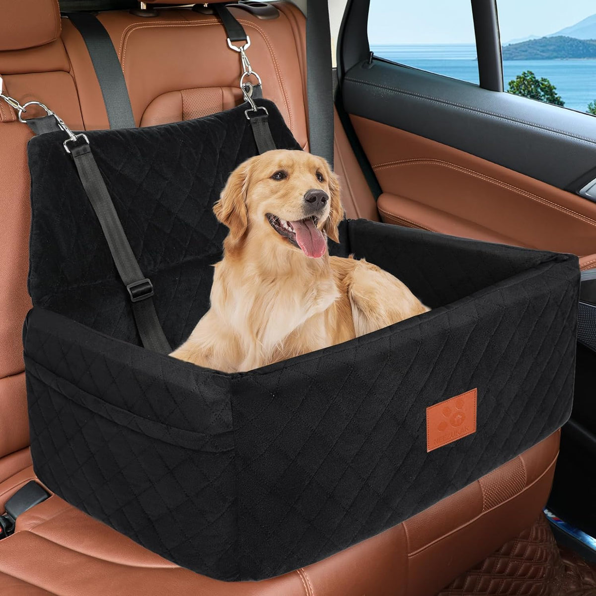 Dog Car Seat for Large Medium Dogs,Portable Washable Pet Car Seat Under 55 lbs,Dog Booster Seat