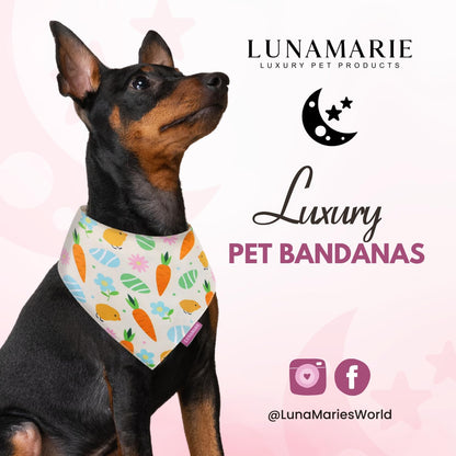 LunaMarie - Luxury Pet Birthday Bandanas -Premium & Silky Poly Fabric | 100% Handmade | Custom