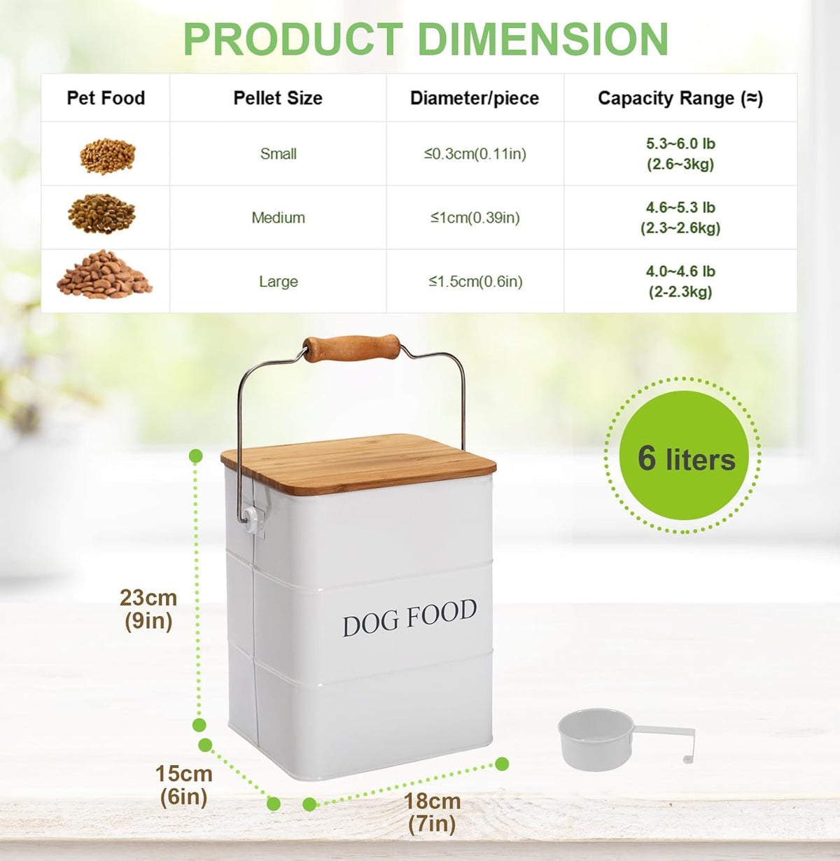 Dog Food storage container Dog Treats Jar,5~6 lb Metal food treats tin for Dog, pet snacks