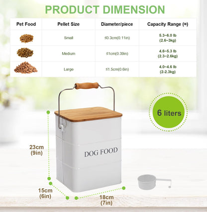 Dog Food storage container Dog Treats Jar,5~6 lb Metal food treats tin for Dog, pet snacks