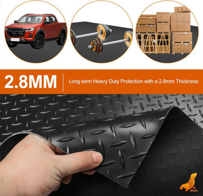 SEAL 4 x 6 Ft Premium Garage Floor Mat, Solid 2.8mm Thickened Black Commercial Grade Heavy Duty