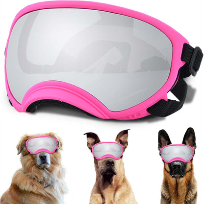 Large Dog Sunglasses with Adjustable Strap UV Protection, Winproof Puppy Sunglasses, Suitable for