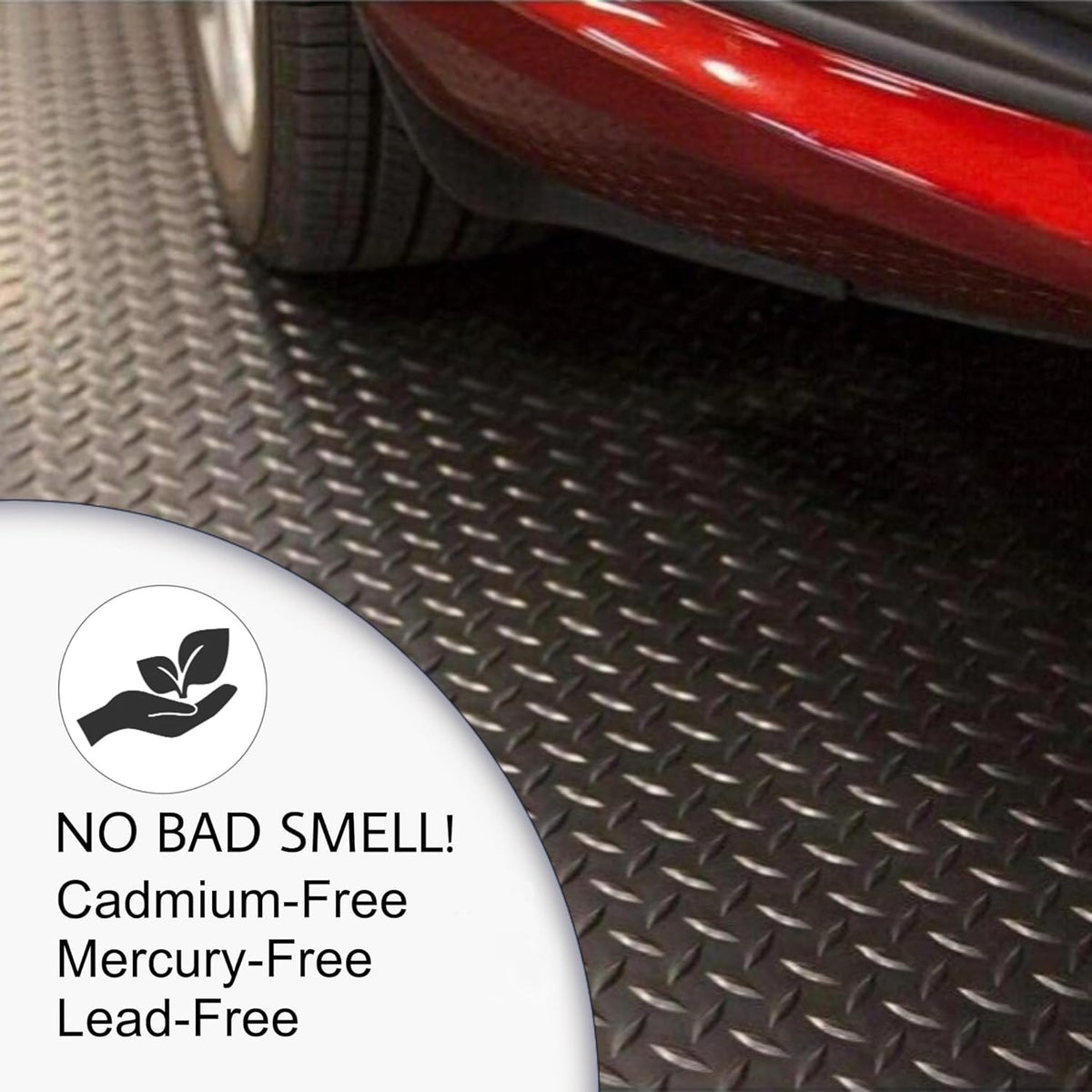 SEAL 6 x 8 Ft Premium Garage Floor Mat, Solid 2.8mm Thickened Black Commercial Grade Heavy Duty