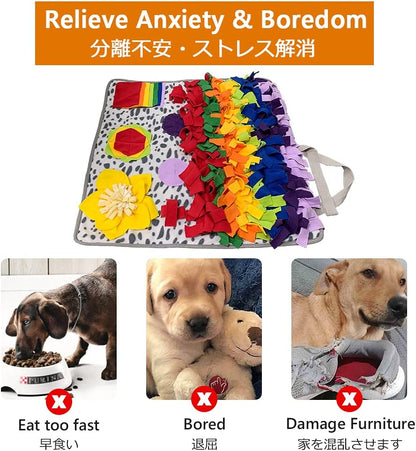 Snuffle Mat for Dogs, Nosework Feeding Blanket Sniffing Pad for Interactive Games, Foraging Puzzle
