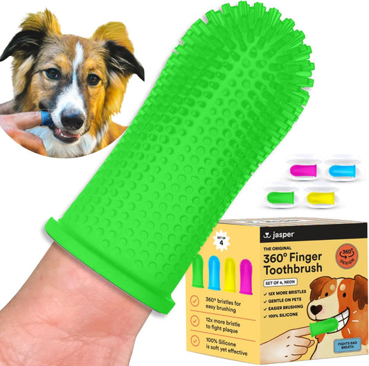 Jasper Dog Toothbrush, 360 Degree Pet Tooth Brushing Kit, Cat Toothbrush, Canine Dental Care &
