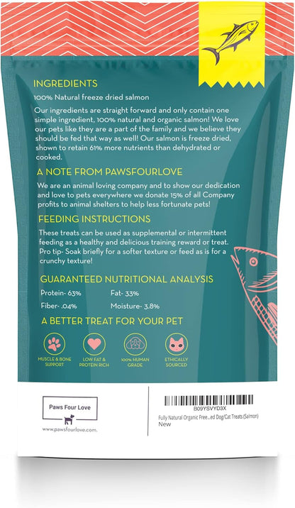 Organic Freeze Dried Dog & Cat Treats - Single Ingredient, Grain Free Food Toppers for Healthy