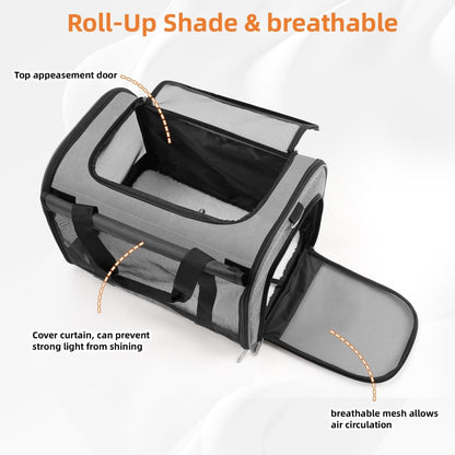 TWDEPART Cat Carrier Backpack - Multifunctional, Firm & Foldable with Roll-Up Shade, Breathable
