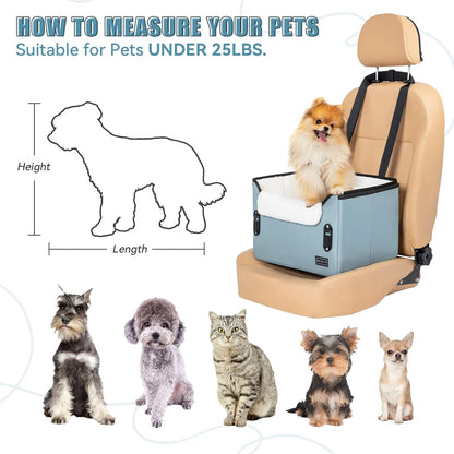 PETSFIT Dog Car Seats for Small Dogs, Patent Safe Buckles Dog Booster Car Seat, Pet Car Seat with