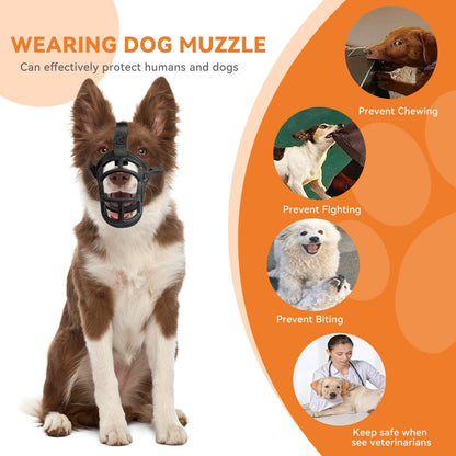 Dog Muzzle – Lightweight Breathable Basket Muzzle, Anti-Biting & Chewing, Adjustable Fit for Small