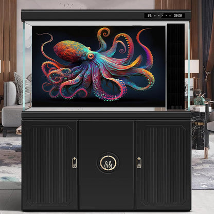 Exquisite Octopus Aquarium Background Abstract Colorful Octopus Terrarium Background Glowing